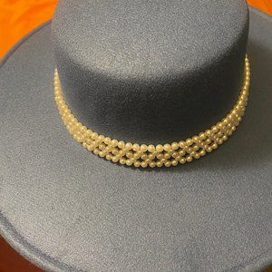 Brand New Light Blue Fedora with pearls